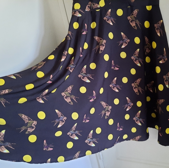 Bird and Polka Dot Print Plus Size Dress by Diya NWOT - Picture 8 of 13